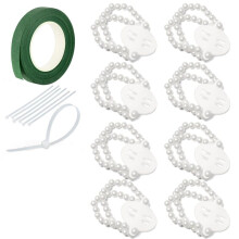 Anstecknadel-Armband, 8 Stück, Anstecknadel-Armbänder, Elastische Armbänder für Hochzeit, Party, Abschlussball, DIY-Anstecknadel, Perle