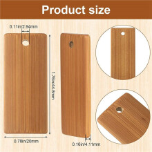 400Pcs 45X20mm Rectangle Wooden Tags for Keychain Rings, Bamboo Unfinished Wood Key Tag