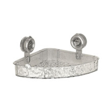 No-Drill, Light Luxury Style Glacier Pattern Suction Cup Shelf,Bathroom Shower Organizer Transparent Fan Style