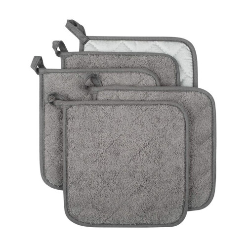 Algodão Cozinha Everyday Basic Terry Pot Holder Porta-Copos Resistente Ao Calor para Cozinhar e Assar Conjunto de 5 A