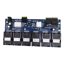 Scheda PCBA per Multimediale In Fibra Ottica Ethernet 100/1000M Gigabit con 6 Porte In Fibra e 2 Porte RJ45, FTTH, Fibra Monomodale.