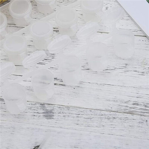 50 Strips 300 Pots Empty Paint Strips Paint Cup Pots, 10Ml/ 0.35Oz  Paint Pot Strips Clear Plastic Storage