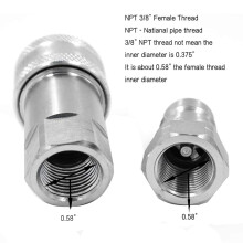 2X 3/8Inch NPT Thread ISO7241-1A Hydraulic Quick Disconnect Coupler Set with Dust Cap
