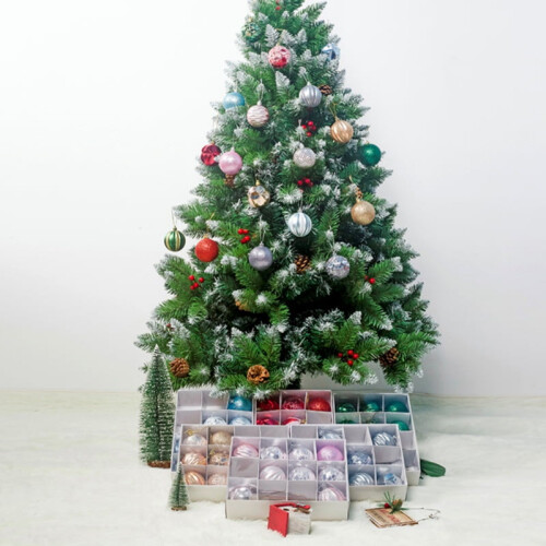 Christmas Tree Ball Ornaments Silver 12pcs 6cm 1