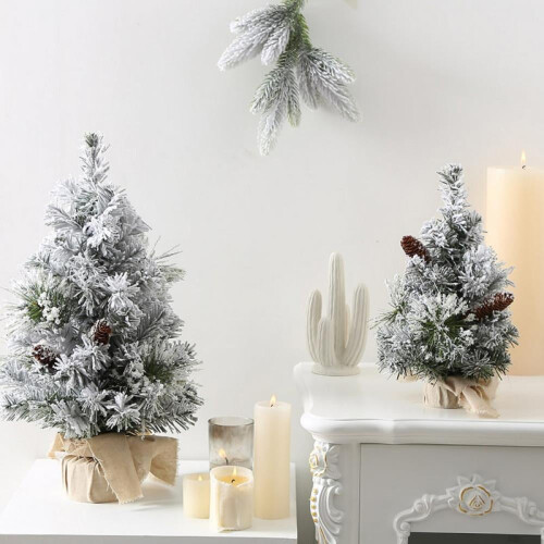 Mini Christmas Tree Snow Flocked 12 Inch 2