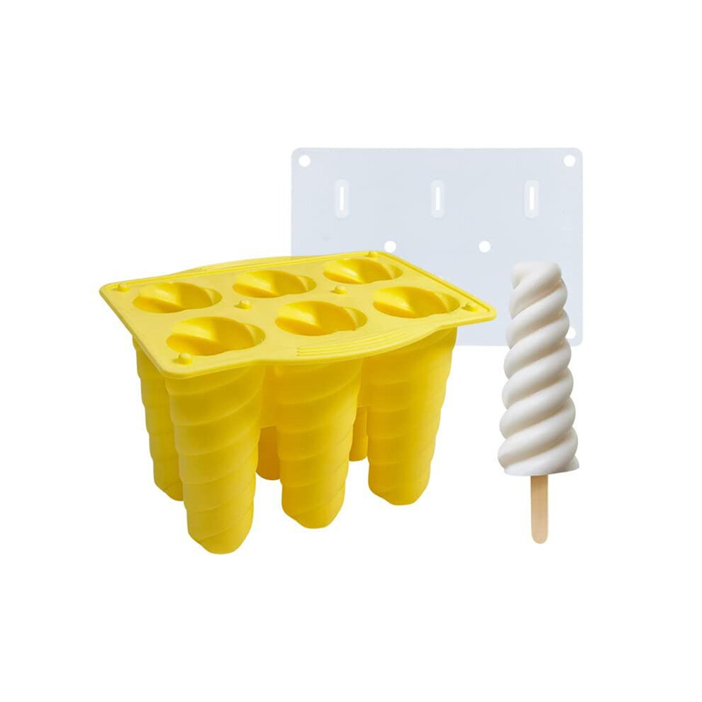 2PCS Silicone  Molds Homemade Ice Cream Molds for Kids Food Grade  Maker Easy to Clean,Yellow