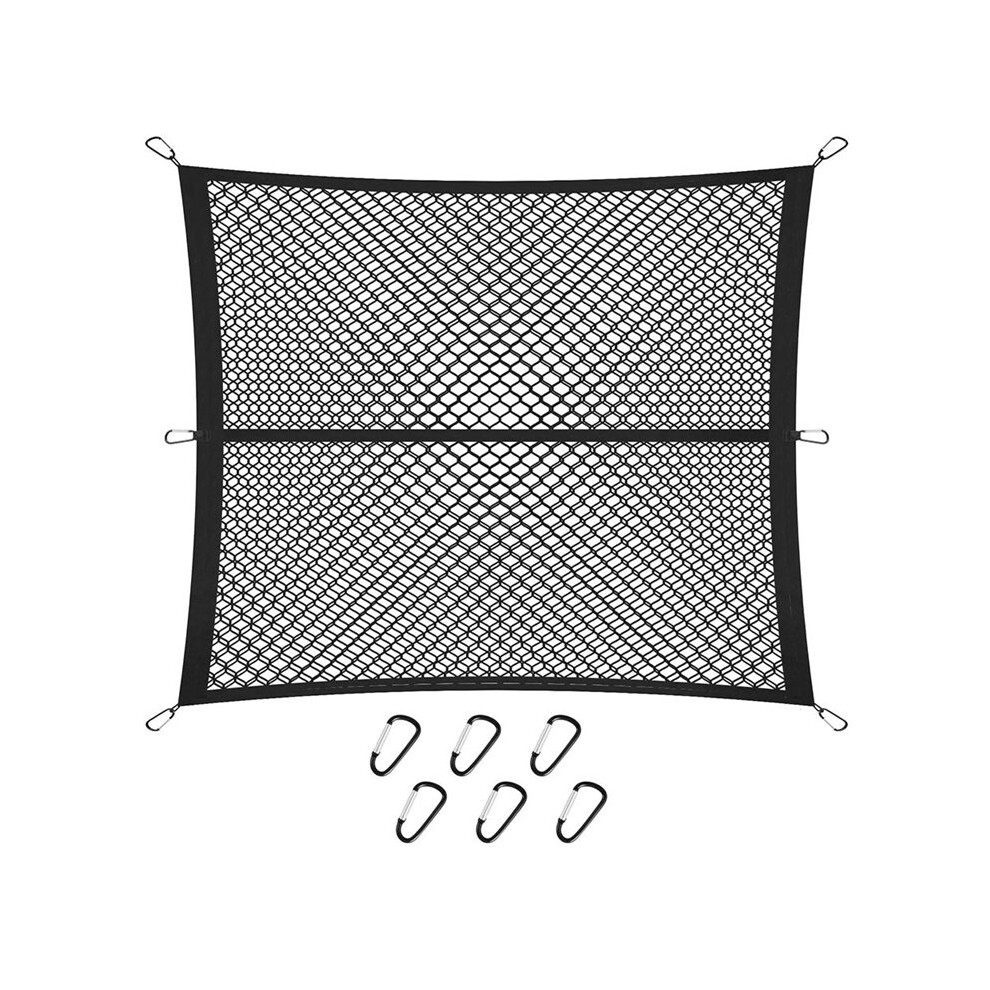 Cargo Net 120X120cm Extends To 210X210cm With 6 Hooks,Double Layer Highly Elastic Cargo Net For Car Boot Vehicle Suv 4711072730264