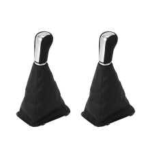 2set 5 Speed Car PU Leather Gear Shift Knob Shifting Gear Cover Shift Gear Boot for Avensis T25 MK2 II 2003-2009