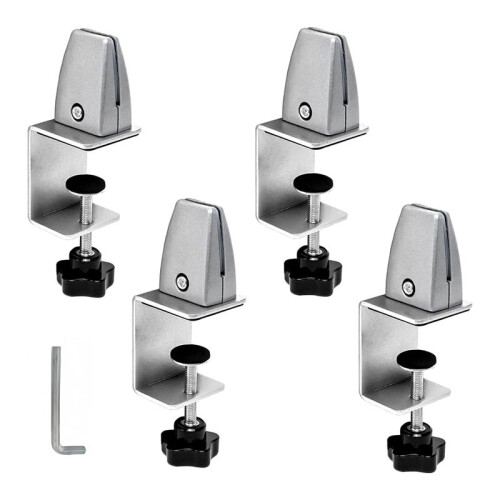 Protective Clip for Panels 0.32cm to 2.54cm Thick, Adjustable Desktop Divider Clamp, Aluminum Desktop Divider Clamp