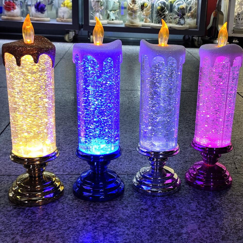 Vela de Natal LED de 10,5 polegadas com efeito de cintilação e cúpula brilhante. 2