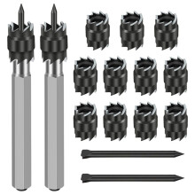 15Pack Rotary Spot Weld Cutter Sets Double,3/8inch HSS Spot Weld Cutter Remover Drill Bits Hex Sheet Hole Cutter Remover