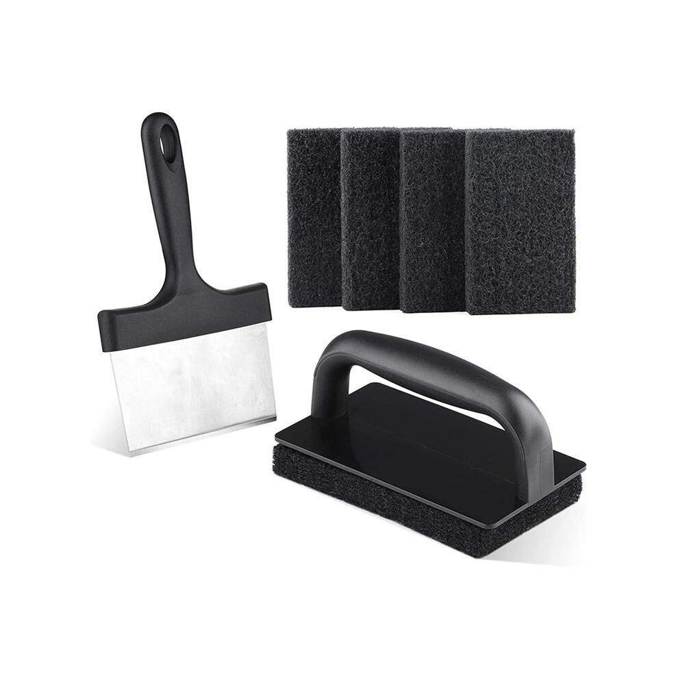 Griddle Cleaning Kit Flat Top Scouring Pads With 6In Grill Scraper Non Scratch Griddle Scrubber Cleaning Pad 4712293727941
