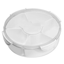 Veggie Tray with Lid - Divided Snackle Box Container with 6 Compartments for Party Serving Platter, Fruit Tray, Snack