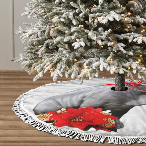 Weihnachtsbaumrock mit Fransen und Spitze, 91 cm 2