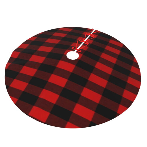 Geruite kerstboomrok van polyester, 91 cm (36 inch). 1
