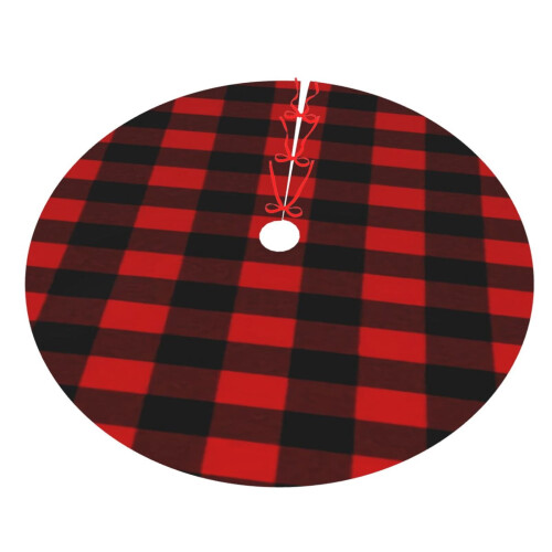 Geruite kerstboomrok van polyester, 91 cm (36 inch). 2