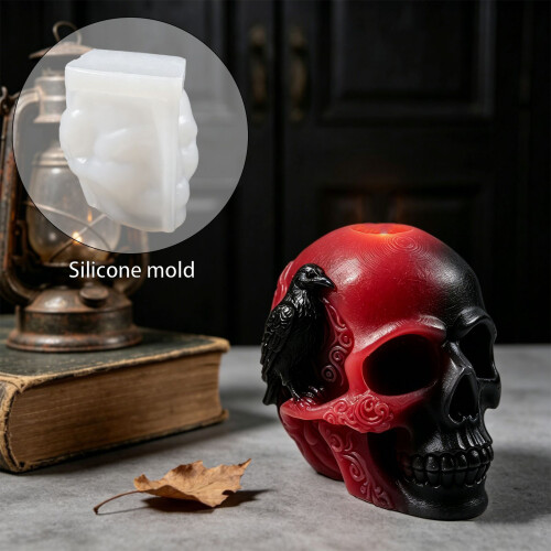 Einzigartige Krähenschädel-Silikonform für 1