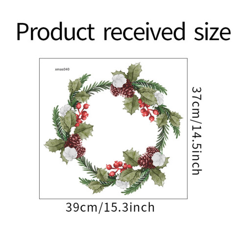 Gnobogi Weihnachtskranz-Wandaufkleber, Weihnachtsmann-Design 2