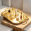 Luxurious Metal Cake Tray With Pattern And Two backs-L 4