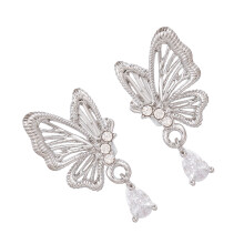 Universal Metal Earphone Fastener Jewels Accented Design-Silver