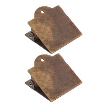 2Pcs Antique Note Paper Clip Metal Bookmarks Book Page Clamp