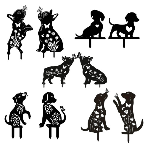 Iron Decorative Garden Stake Unique Iron Dog Sculpture Art-E 1