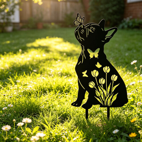 Iron Decorative Garden Stake Unique Iron Dog Sculpture Art-E 2