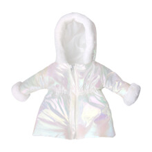 18 inch meisje pop winterkostuum pluche donsjack outfit-Wit