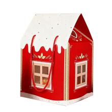 Festival Season Paper Cottage Gift Box Family Craft-Red 1pcs