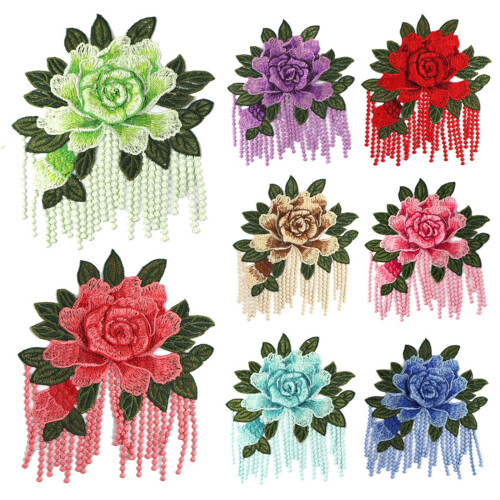 Washable Embroidered Fabric Decorations For Personalizing-Red 2