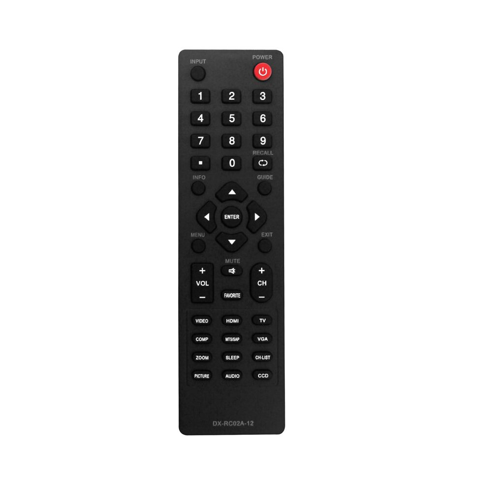 Replace Dx-Rc02a-12 Remote Control For Dynex Dx-32E250a12 Dx-24E150a11 Dx-19Ld150a11 Dx-L42-10A Dx-L40-10A Lcd Hdtv Tv 4712208512655