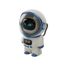 Astronaut Speaker Portable Stereo Ai Interactive Audio with Alarm Clock Support TF/FM Table Clock White