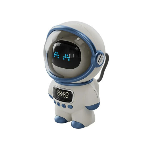 Astronaut  Speaker Portable Stereo Ai Interactive Audio with Alarm Clock Support TF/FM Table Clock White