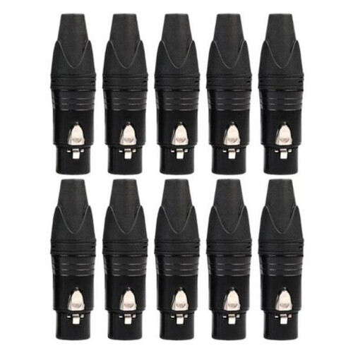 10pcs DIY 3Pin XLR Adapter Socket XLR Aviation Connector Welding  Microphone Cable Connector( Female)