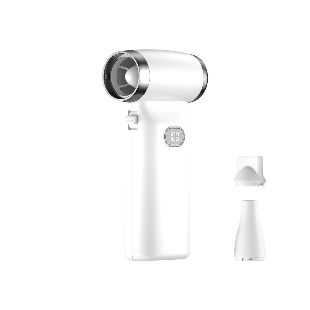 Handheld Turbo Jet Fan Desktop Fan 110000Rpm Rechargeable Office Fan Violent Fan 6000Mah 100 Wind Speeds White 4713120694559