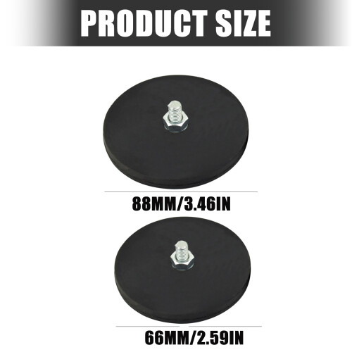2PCS Strong Rubber Magnetic Base Holder 66mm/88mm Diameter-66mm 2