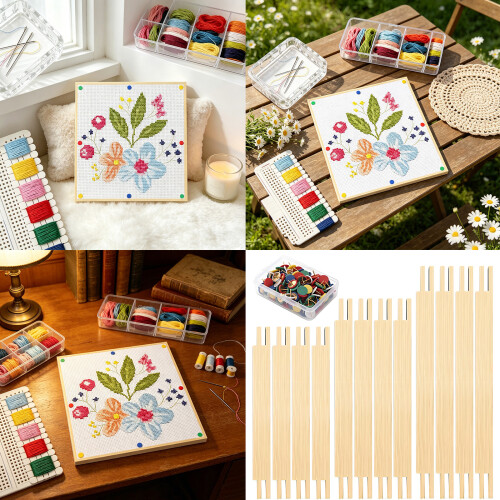 Wood Embroidery Hoops Frame Set Assorted Size For Hand Sewing 1