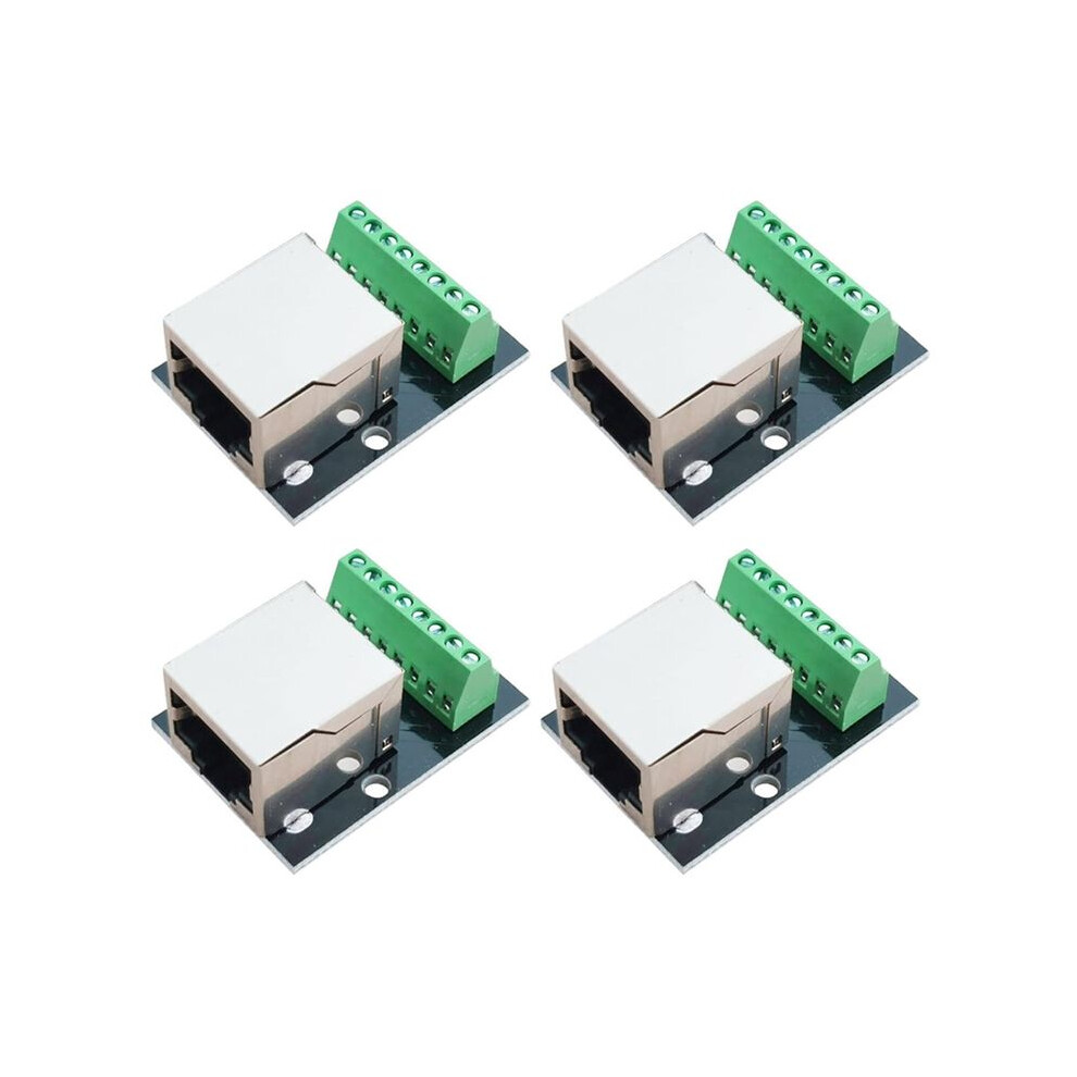 4Pcs Rj45 Ethernet Female Socket Connector Breakout Board,2.54Mm Connector Board Shielded Network Adapter Terminal 6032982410939