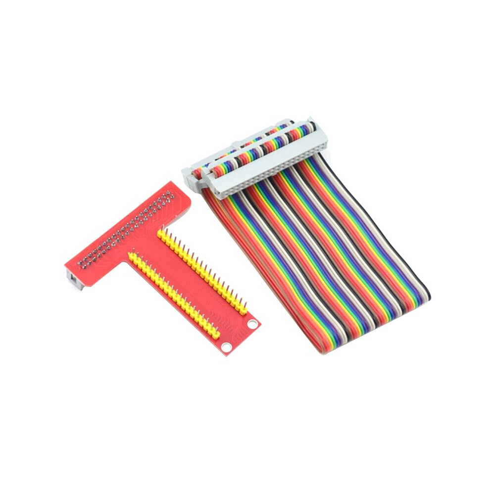For Raspberry Pi Gpio T-Type Expansion Board+40Pin Color Cable 4B/3B+/Zero/W 4712401111037