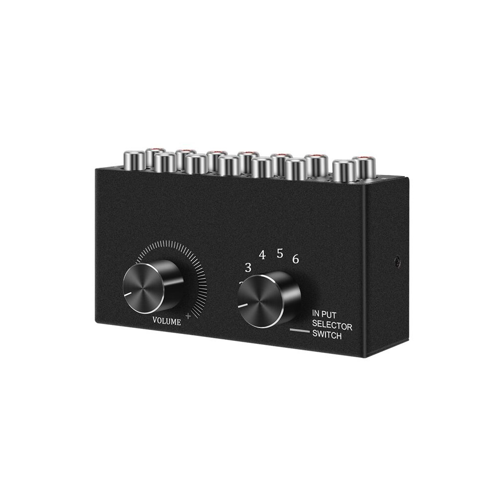 6 In 1 Out L / R Stereo Audio Switcher With Mute Button Portable Rca Stereo Audio Audio Splitter 4711791506607