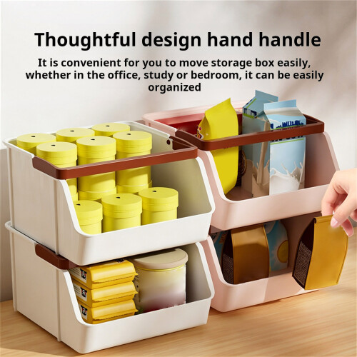 Pack Of 3 Desktop Organizers Box Large Capacity Storage-Clear 2