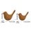 2 Stück klassische Holzoptik, Vogelform, Ornamente, Figuren, 3