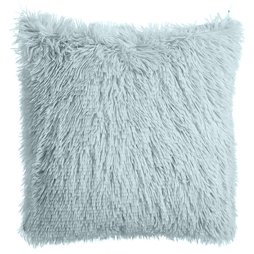 Faux Furs Decorative Pillow Case No Filling Solid-silver gray