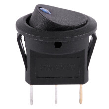 12V LED Interrupteur Inverseur une Bascule RONDE Rocker -OFF SPST pour VOITURE BATEAU Bleu