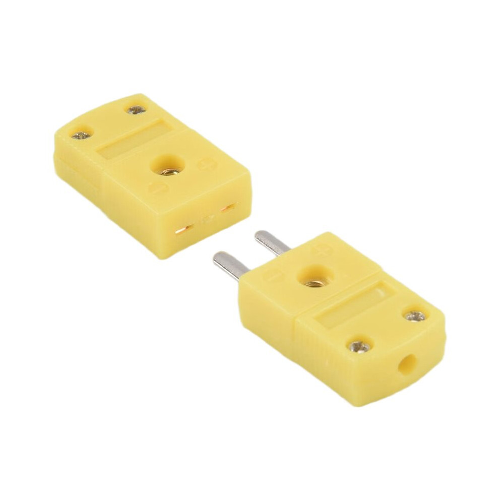 Plastic Shell K Type Thermocouple Plug Socket Connector Set Yellow 4711037286898