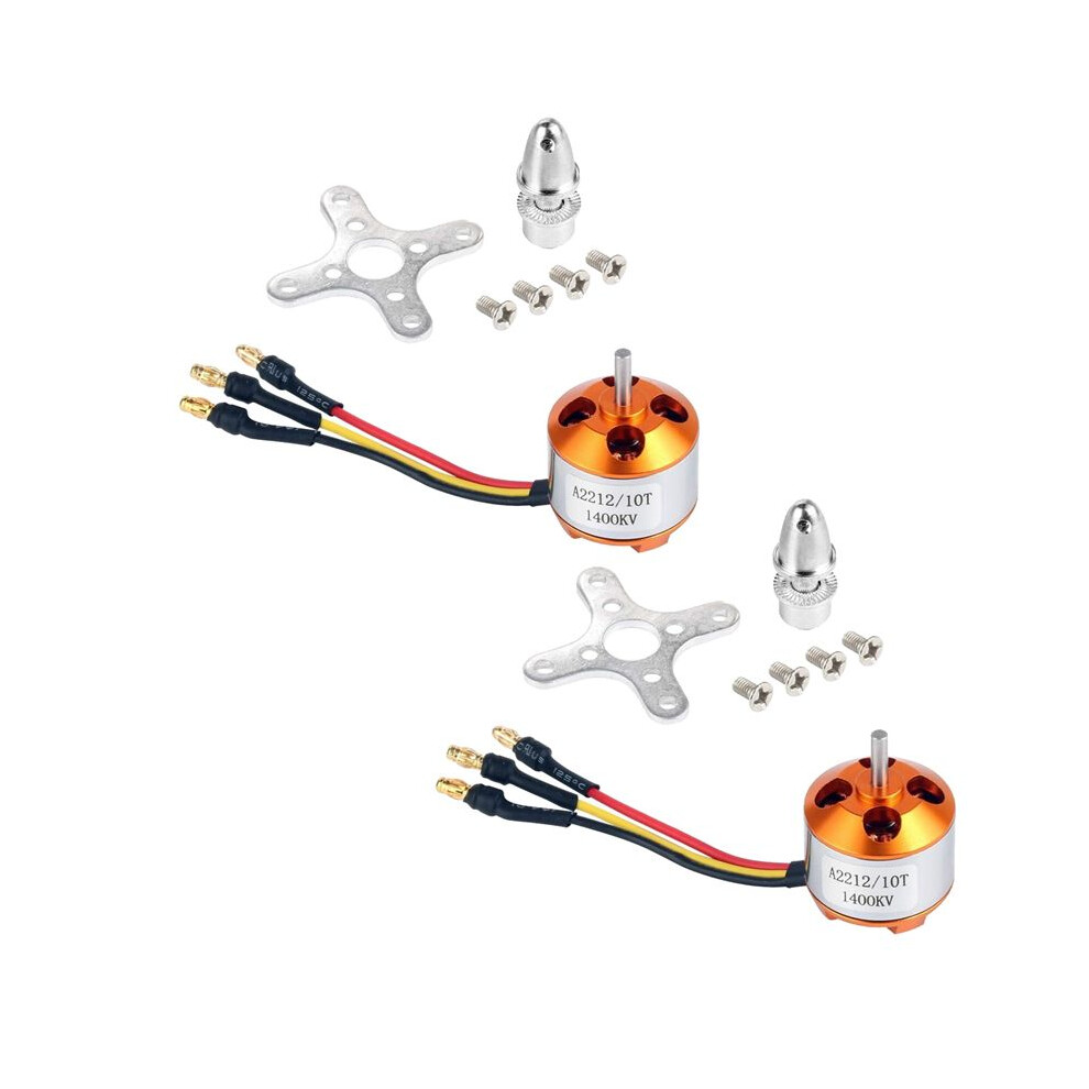 2 Pcs 2212 1400Kv Brushless Outrunner Motor With Mount 10T For Rc Aircraft/Kkmulticopter 4/6 Axle Quadcopter Ufo 4712233904579