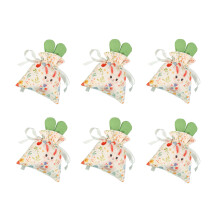 6pcs Soft Flannel Elegant Pouches Rabbit Ears Bags Party-Green