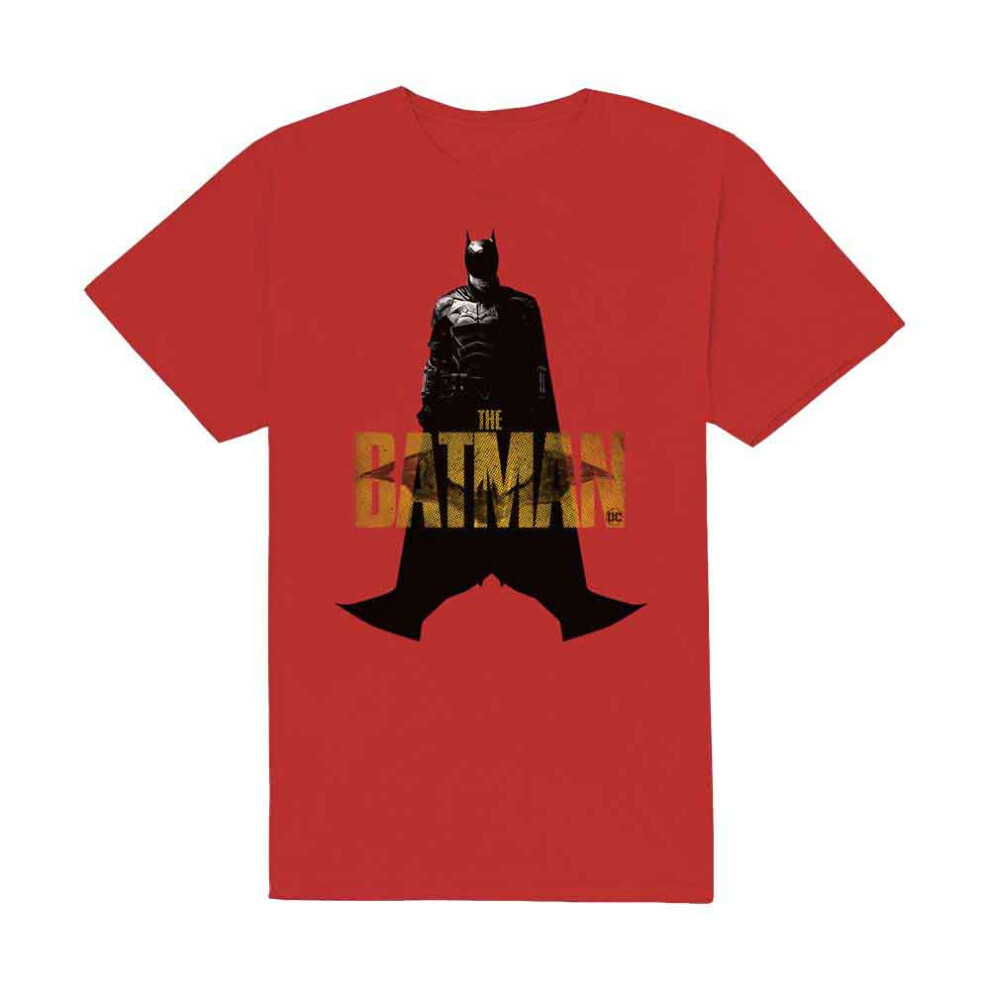 Dc Comics (Small, Red) The Batman Yellow Text T Shirt Red,Yellow