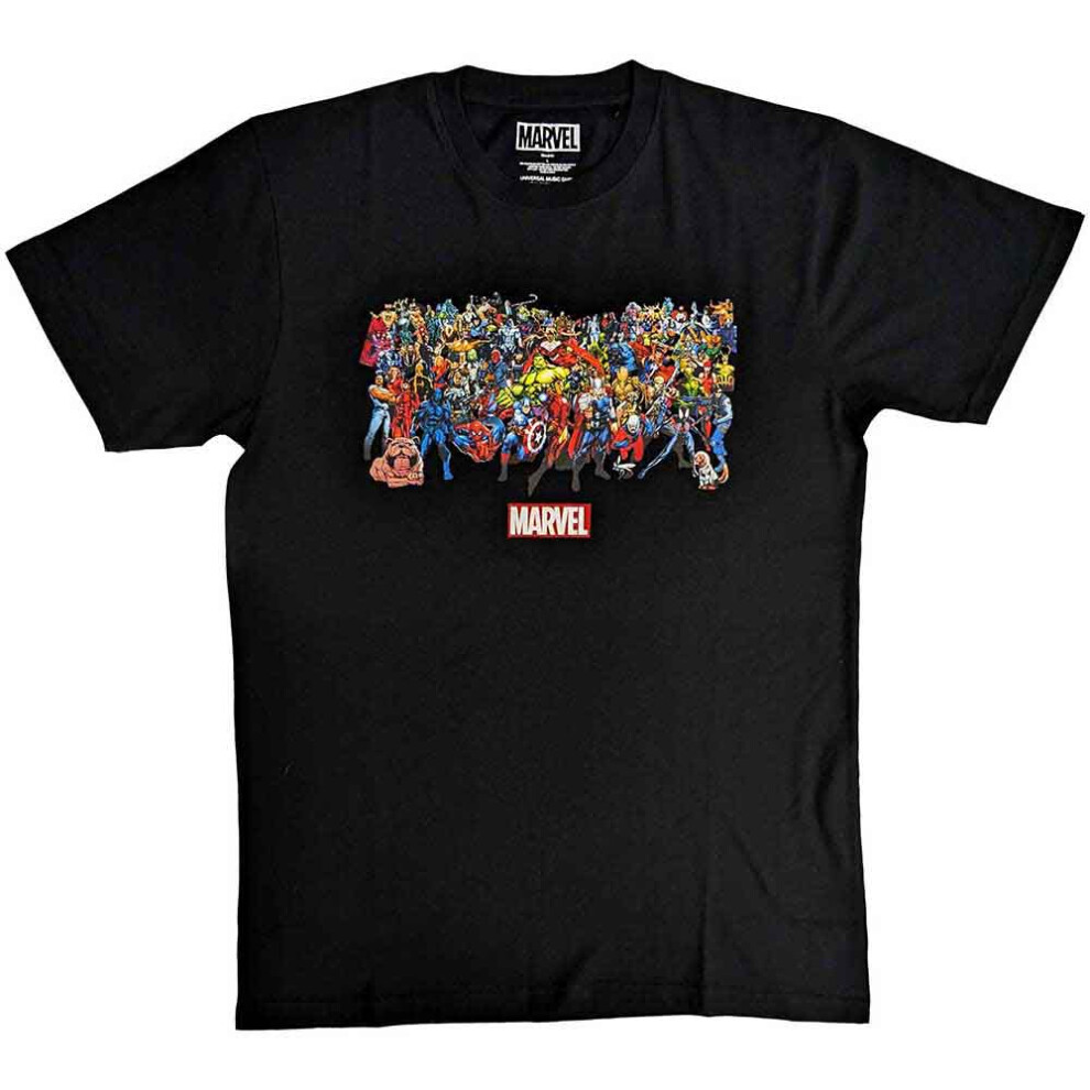 Marvel (Xl, ) Full Characters T Shirt Black