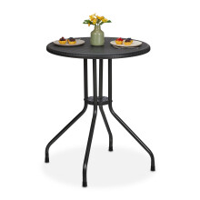 Round garden table in rattan look